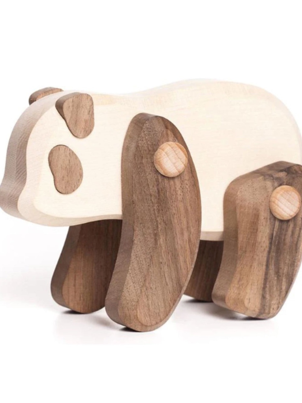 Bajo Wooden Toy Panda Bear Articulated Legs Arms Simply Green Wood Sustainable